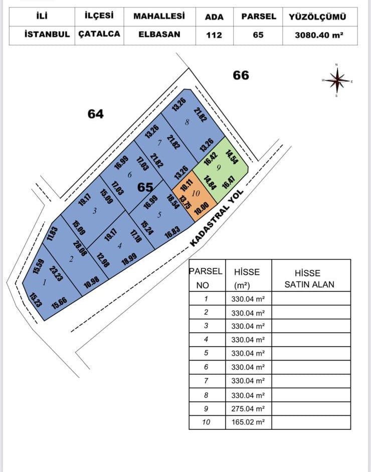 ÇATALCA ELBASAN'DA SATILIK ARSA