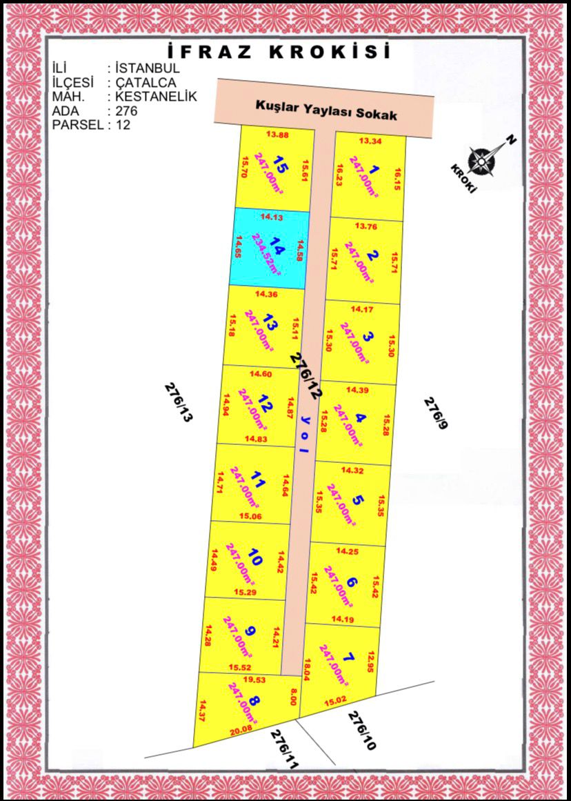 ÇATALCA KESTANELİK MAHALLESİNDE SATILIKARSALAR