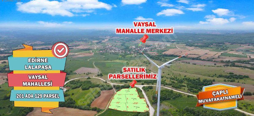 EDİRNE LALAPAŞA VAYSAL MAHALLESİNDE 5 ADET 1654 M2 